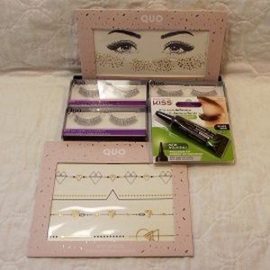 QUO falsies & KISS Glue & 2 Tattoos,  Lot of 6